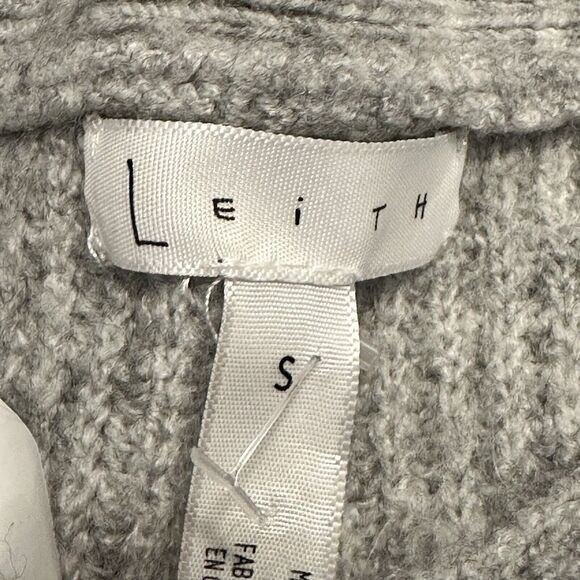 Leith Women Small Sweater Knit Boat Neck Melange Pullover Long Sleeve Gray - Picture 5 of 8